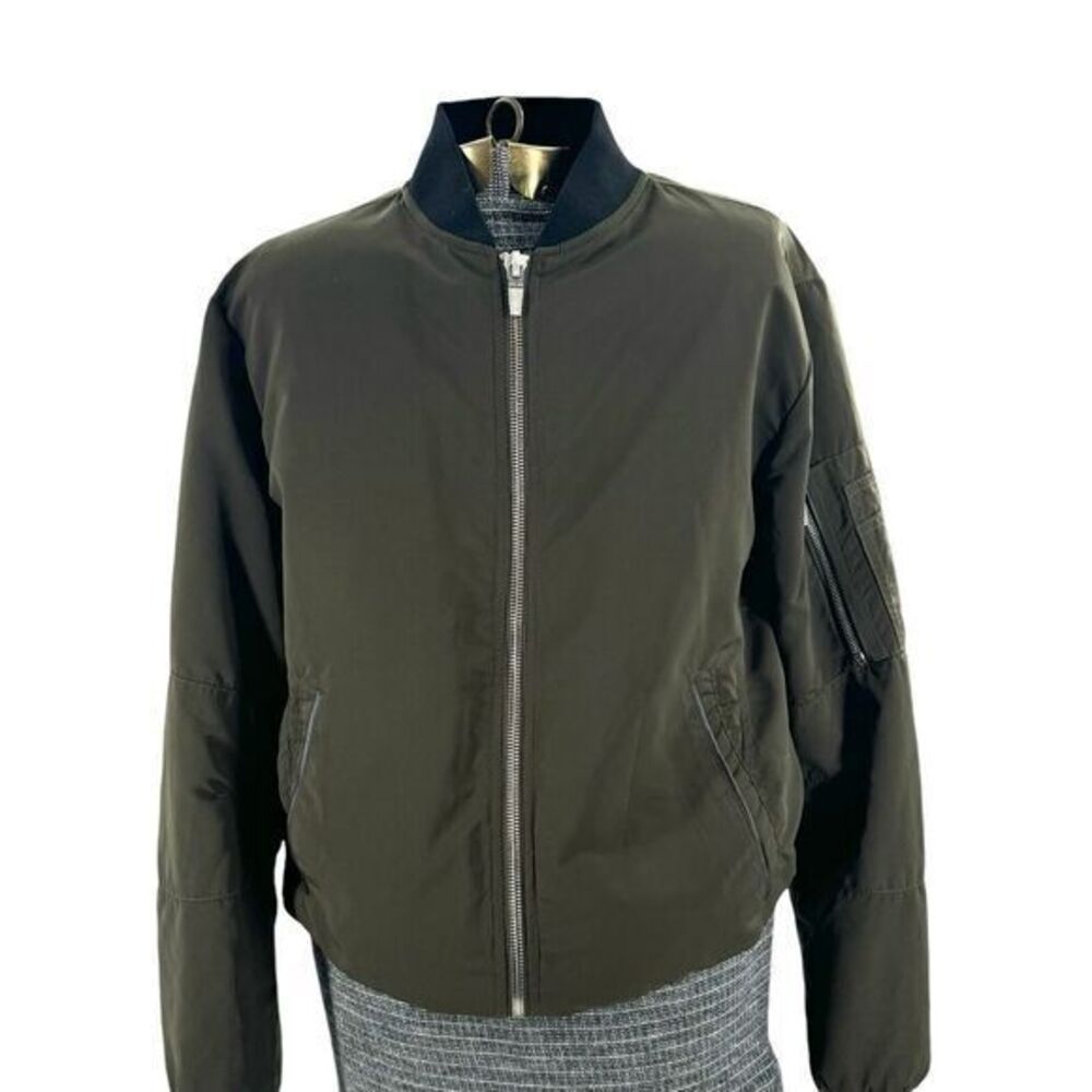 Zara Mens Lightweight Bomber Jacket Olive Green Men's Size Large NWOT